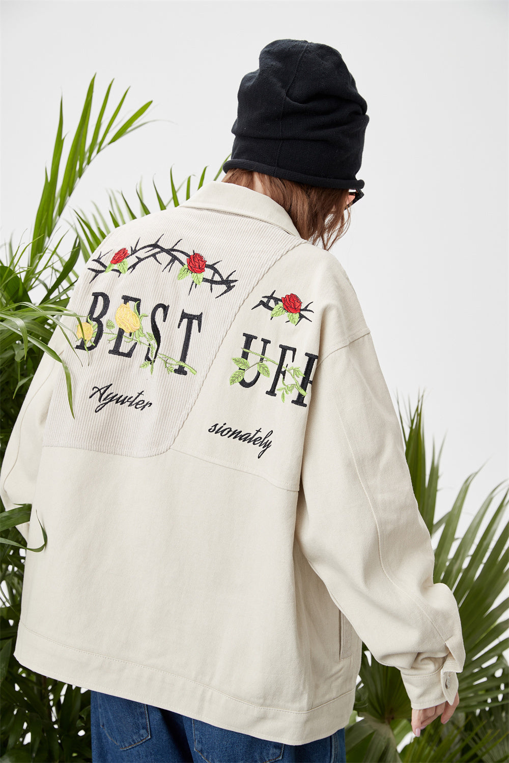 Embroidered Letter Jacket For Men And Women